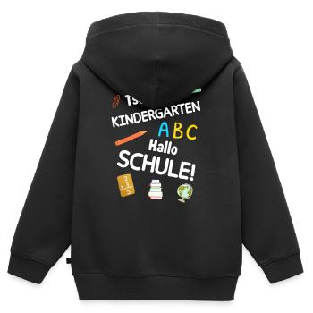 Einschulung Schulanfang Schule schulanfang - Kinder Premium Organic Zip Hoodie - Schwarz - Hinten - AI Model Kid Male (0cm)