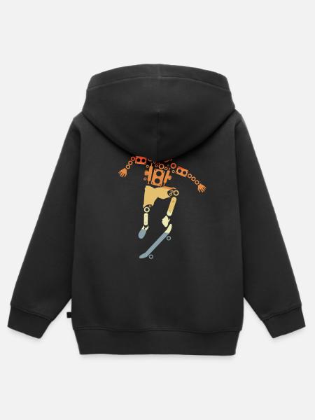 Skateboarder - Kids Premium Organic Zip-up Hoodie - black