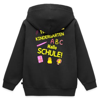 Einschulung Schulanfang Schule kindergarten - Kinder Premium Organic Zip Hoodie - Schwarz - Hinten - AI Model Kid Male (0cm)
