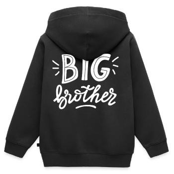 großer bruder rg - Kinder Premium Organic Zip Hoodie - Schwarz - Hinten - AI Model Kid Male (0cm)