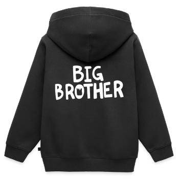 großer Bruder - Kinder Premium Organic Zip Hoodie - Schwarz - Hinten - AI Model Kid Male (0cm)