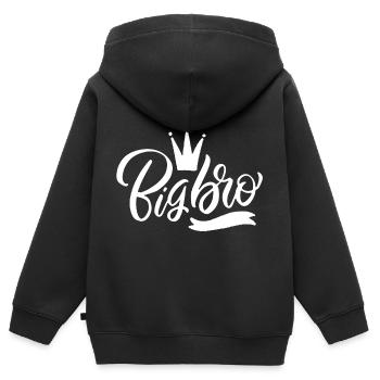 großer Bruder - Kinder Premium Organic Zip Hoodie - Schwarz - Hinten - AI Model Kid Male (0cm)