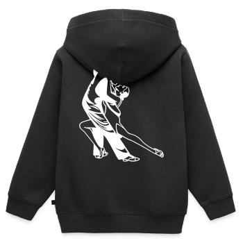 danse de tango - Sweat Premium à capuche zippé enfant bio - noir - Dos - AI Model Kid Male (0cm)