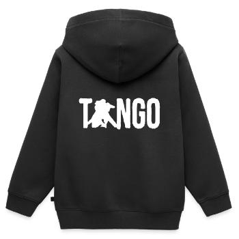 logo de tango - Sweat Premium à capuche zippé enfant bio - noir - Dos - AI Model Kid Male (0cm)