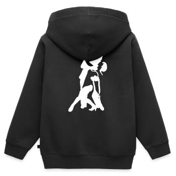 Tango paar 1 - Kinder Premium Organic Zip Hoodie - Schwarz - Hinten - AI Model Kid Male (0cm)