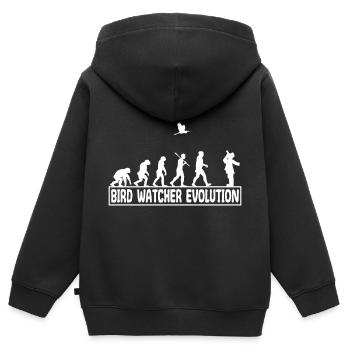 Ornithologie Oiseaux chanteurs observer évolution - Sweat Premium à capuche zippé enfant bio - noir - Dos - AI Model Kid Male (0cm)