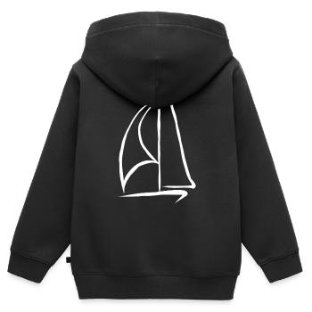 Segelboot Segelschiff Segeln Segler Segelsport - Kinder Premium Organic Zip Hoodie - Schwarz - Hinten - AI Model Kid Male (0cm)