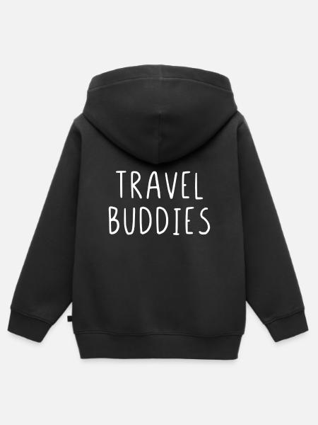 Travel Buddies - Sweat Premium à capuche zippé enfant bio - noir