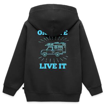 Offroad 4x4 4x4 cadeau atv - Sweat Premium à capuche zippé enfant bio - noir - Dos - AI Model Kid Male (0cm)