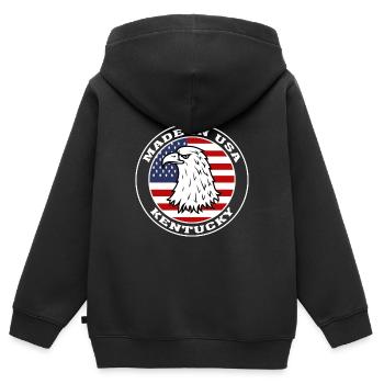 Kentucky State USA Flagge Kentucky Amerika - Kinder Premium Organic Zip Hoodie - Schwarz - Hinten - AI Model Kid Male (0cm)