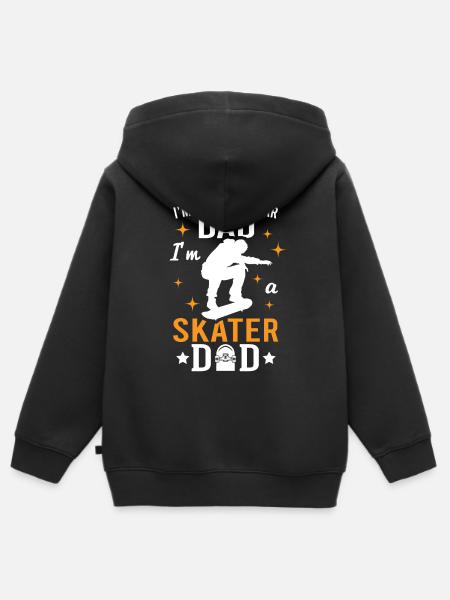 Skater Dad - Hoodie Premium med dragkedja barn ekologisk - svart