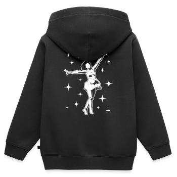 Danseuse - Sweat Premium à capuche zippé enfant bio - noir - Dos - AI Model Kid Male (0cm)