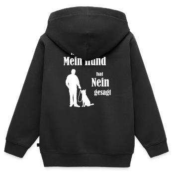 Hunde Spruch - Kinder Premium Organic Zip Hoodie - Schwarz - Hinten - AI Model Kid Male (0cm)