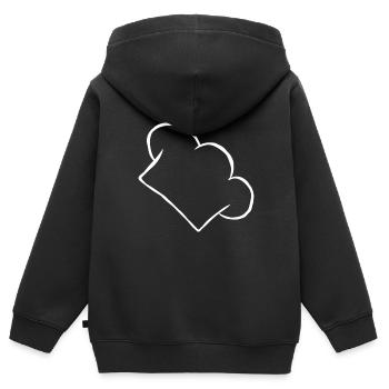 Kochmütze Sternekoch Hobbyköchin Geschenk - Kinder Premium Organic Zip Hoodie - Schwarz - Hinten - AI Model Kid Male (0cm)