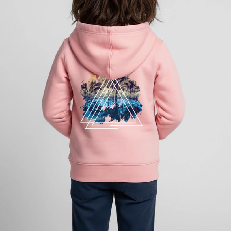 Vacation landscape triangular shape gift Kids Premium Organic Zip-up Hoodie