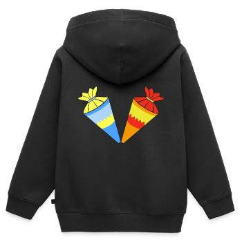 Schultüte Schultüten Einschulung Zuckertüte - Kinder Premium Organic Zip Hoodie - Schwarz - Hinten - AI Model Kid Male (0cm)