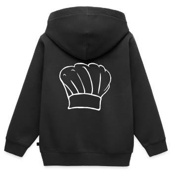 Kochmütze Sternekoch Hobbyköchin Koch - Kinder Premium Organic Zip Hoodie - Schwarz - Hinten - AI Model Kid Male (0cm)