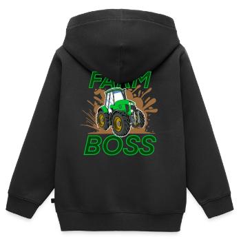 Landwirt - Kinder Premium Organic Zip Hoodie - Schwarz - Hinten - AI Model Kid Male (0cm)