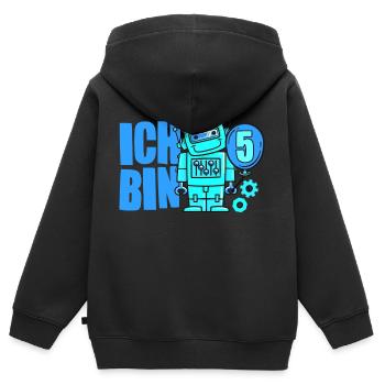 Ich bin 5 Roboter 5. Geburtstag Jungen Geschenk - Kinder Premium Organic Zip Hoodie - Schwarz - Hinten - AI Model Kid Male (0cm)