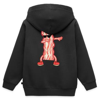 Wenn Speck Liebe ist, ist Speck Leben "tupfen Sie - Kinder Premium Organic Zip Hoodie - Schwarz - Hinten - AI Model Kid Male (0cm)
