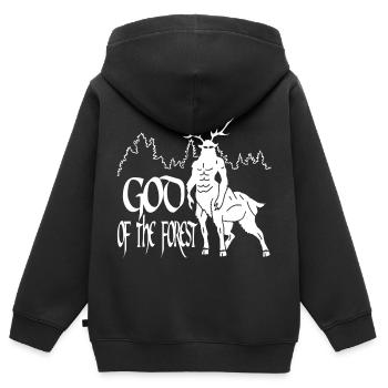 Ecological god of the white forest - Kids Premium Organic Zip-up Hoodie - black - Back - AI Model Kid Male (0cm)
