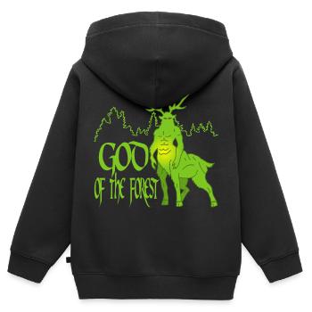 Ecological god of the forest - Kids Premium Organic Zip-up Hoodie - black - Back - AI Model Kid Male (0cm)