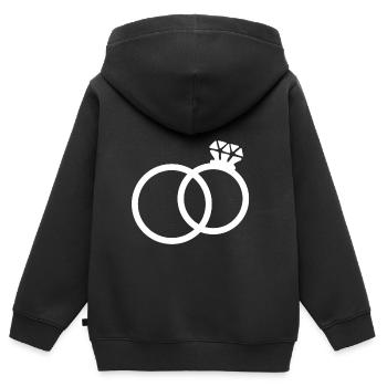 Mariage Mariage Mariage mariage - Sweat Premium à capuche zippé enfant bio - noir - Dos - AI Model Kid Male (0cm)