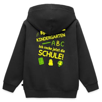 Einschulung Schulanfang Schule schüler - Kinder Premium Organic Zip Hoodie - Schwarz - Hinten - AI Model Kid Male (0cm)