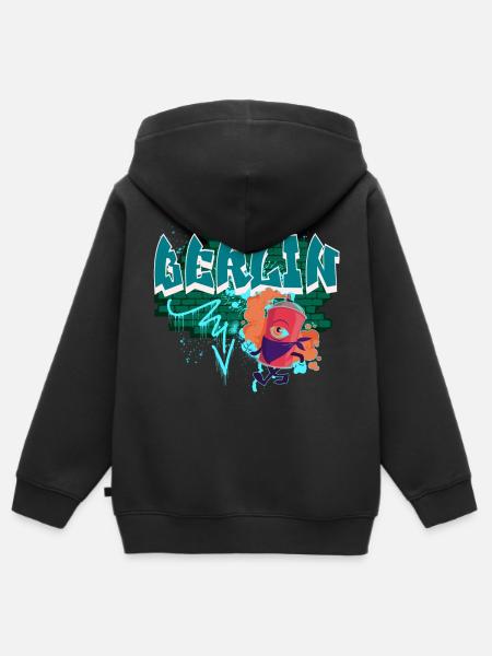 Berlin Graffiti - Kinder Premium Organic Zip Hoodie - Schwarz