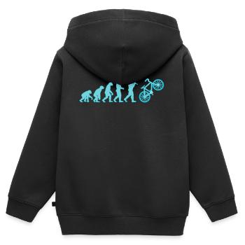 Evolution für Fahrrad und Bike Fahrer Bike - Kinder Premium Organic Zip Hoodie - Schwarz - Hinten - AI Model Kid Male (0cm)