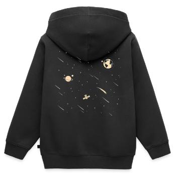 Astronaute de l'espace planète fusée astronaute - Sweat Premium à capuche zippé enfant bio - noir - Dos - AI Model Kid Male (0cm)