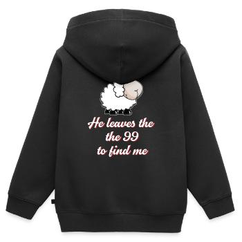 Jesus Christ lost sheep black sheep parable Luke - Kinder Premium Organic Zip Hoodie - Schwarz - Hinten - AI Model Kid Male (0cm)