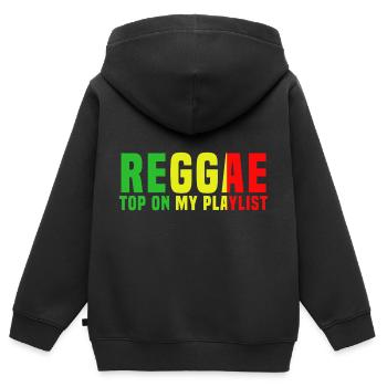 Reggae - Kinder Premium Organic Zip Hoodie - Schwarz - Hinten - AI Model Kid Male (0cm)