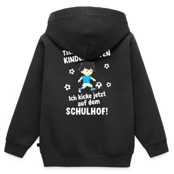 Schulanfang Schulkind Einschulung schulanfang - Kinder Premium Organic Zip Hoodie - Schwarz - Hinten - AI Model Kid Male (0cm)