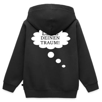 Träumen Traum Leben - Kinder Premium Organic Zip Hoodie - Schwarz - Hinten - AI Model Kid Male (0cm)