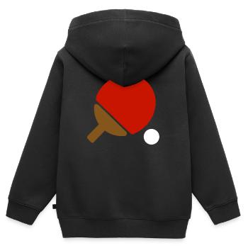 Tennis de table balle de tennis de table raquettes de tennis de table - Sweat Premium à capuche zippé enfant bio - noir - Dos - AI Model Kid Male (0cm)