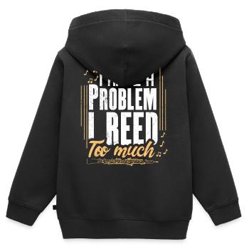 Instrument à vent pour hautbois - Sweat Premium à capuche zippé enfant bio - noir - Dos - AI Model Kid Male (0cm)