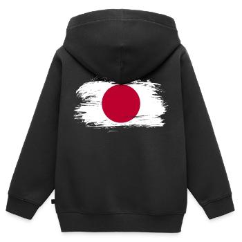 Japan Flagge - Kinder Premium Organic Zip Hoodie - Schwarz - Hinten - AI Model Kid Male (0cm)