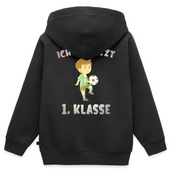 Schulkind Einschulung Schulanfang schulanfang - Kinder Premium Organic Zip Hoodie - Schwarz - Hinten - AI Model Kid Male (0cm)