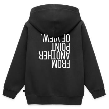 From another point of view. - Kids Premium Organic Zip-up Hoodie - black - Back - AI Model Kid Male (0cm)
