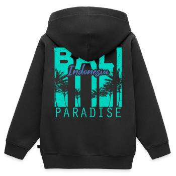 Bali Asien Ozean - Kinder Premium Organic Zip Hoodie - Schwarz - Hinten - AI Model Kid Male (0cm)