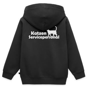 Chats Personnel - Sweat Premium à capuche zippé enfant bio - noir - Dos - AI Model Kid Male (0cm)