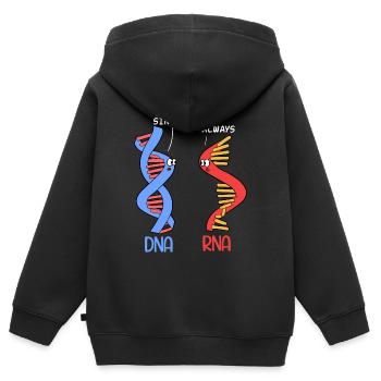 WissenschaftsShirt für die Wissenschaftler, die " - Kinder Premium Organic Zip Hoodie - Schwarz - Hinten - AI Model Kid Male (0cm)