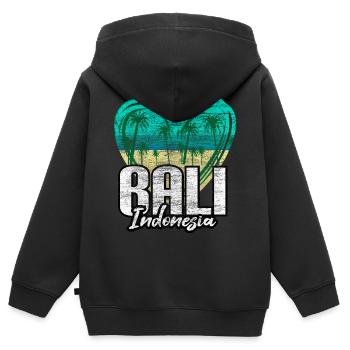 Bali Asien - Kinder Premium Organic Zip Hoodie - Schwarz - Hinten - AI Model Kid Male (0cm)