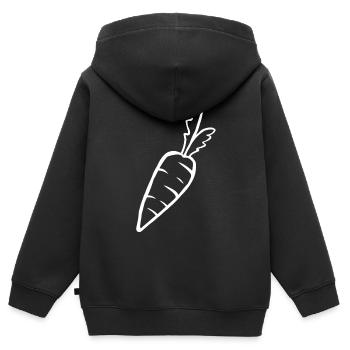 Karotte Möhre Wurzel Gemüse Speise Gesund Geschenk - Kinder Premium Organic Zip Hoodie - Schwarz - Hinten - AI Model Kid Male (0cm)