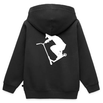 DECK GRAB freestyle scooter - Kids Premium Organic Zip-up Hoodie - black - Back - AI Model Kid Male (0cm)