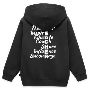 Teacher Mentor - Kinder Premium Organic Zip Hoodie - Schwarz - Hinten - AI Model Kid Male (0cm)