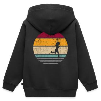 Drachensteigen Drachen steigen Retro Vintage - Kinder Premium Organic Zip Hoodie - Schwarz - Hinten - AI Model Kid Male (0cm)