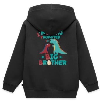 Grands frères de dinosaures - Sweat Premium à capuche zippé enfant bio - noir - Dos - AI Model Kid Male (0cm)