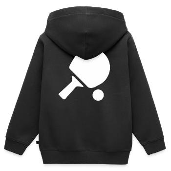 Tennis de table raquette tennis de table joueur de tennis de table - Sweat Premium à capuche zippé enfant bio - noir - Dos - AI Model Kid Male (0cm)